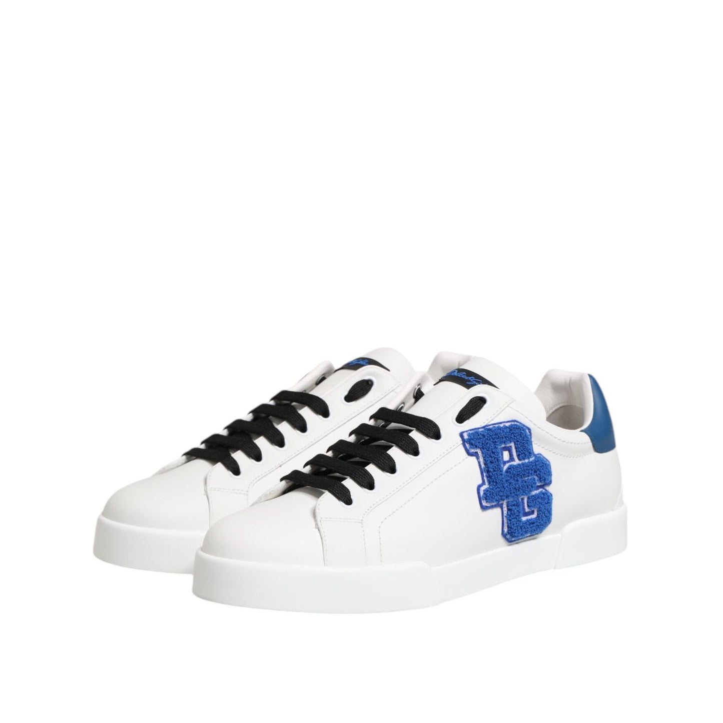 Dolce & Gabbana White Leather DG Logo Low Top Sneakers Shoes
