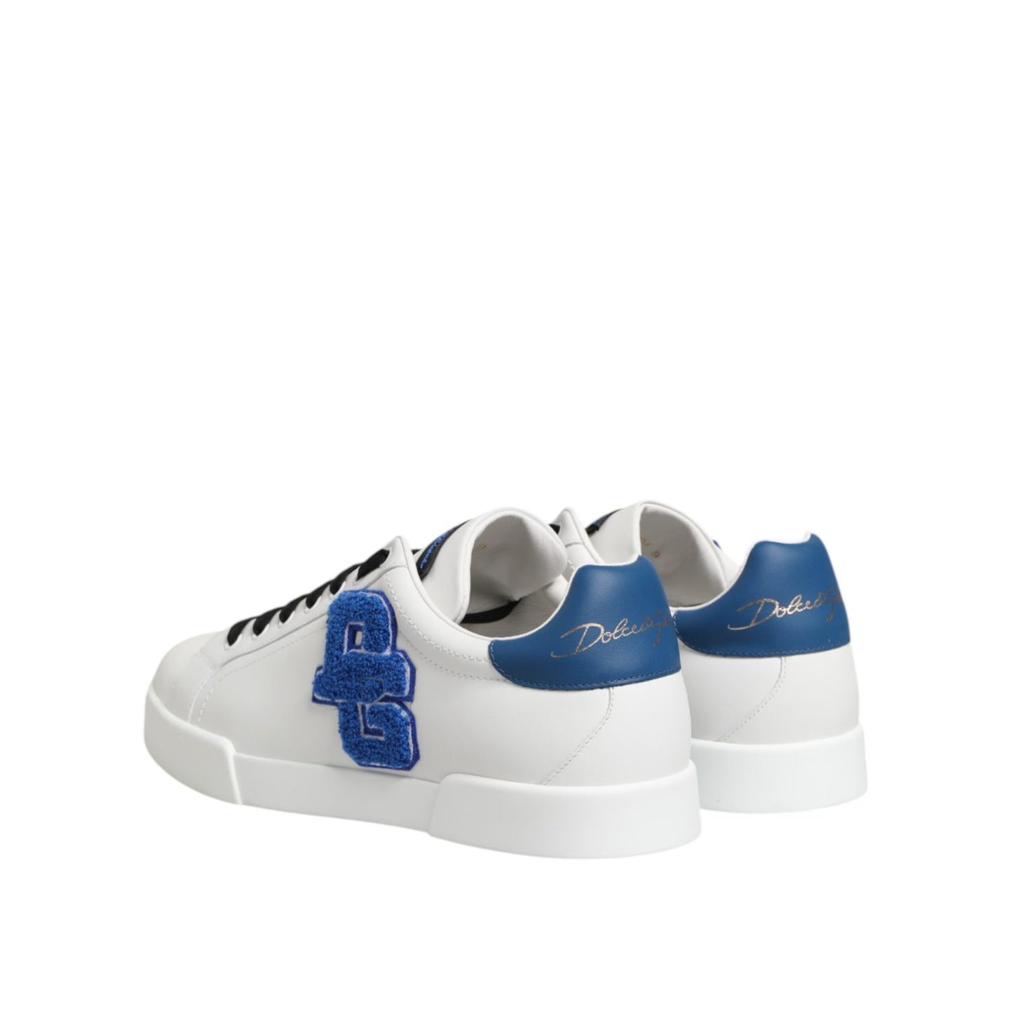 Dolce & Gabbana White Leather DG Logo Low Top Sneakers Shoes
