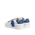 Dolce & Gabbana White Leather DG Logo Low Top Sneakers Shoes
