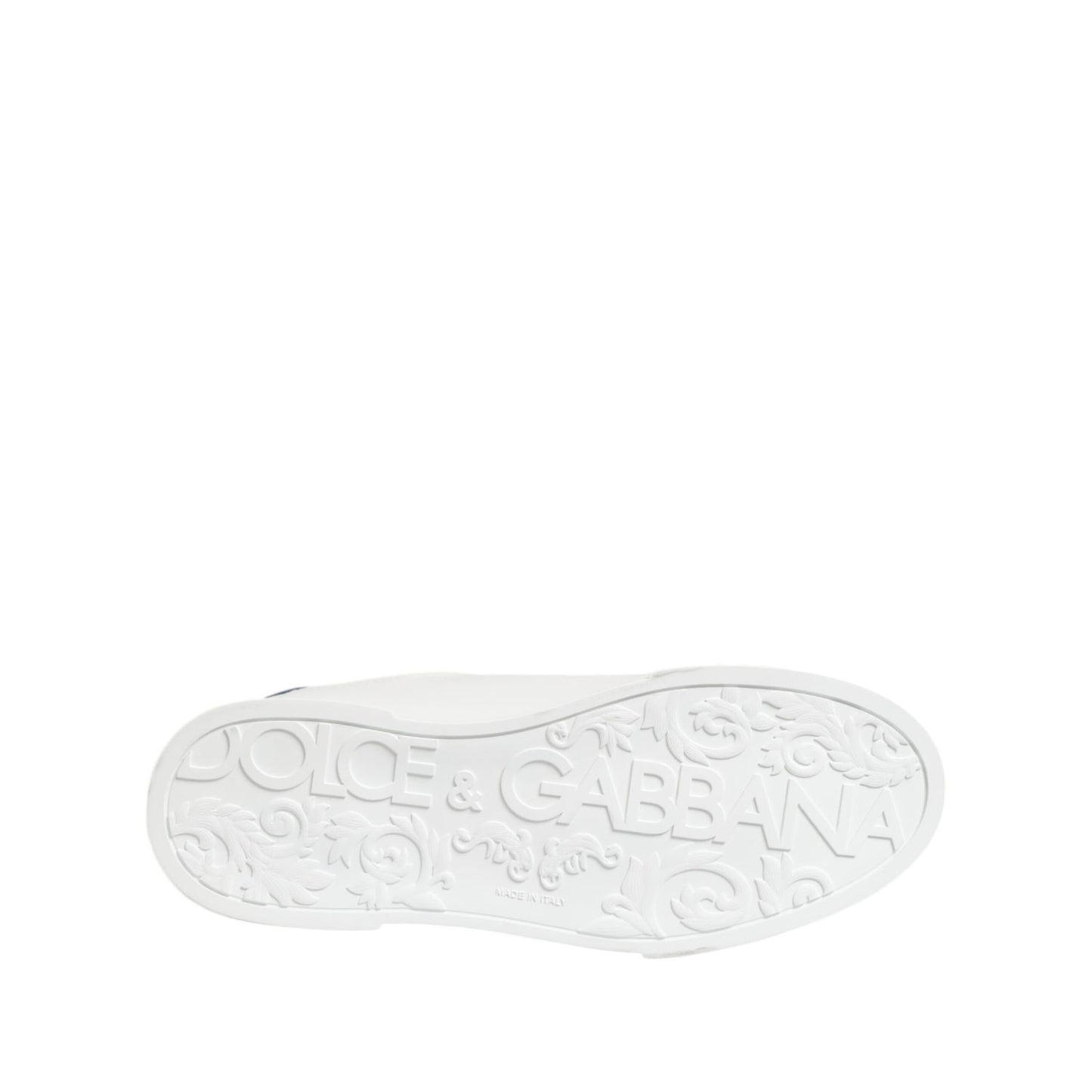 Dolce & Gabbana White Leather DG Logo Low Top Sneakers Shoes