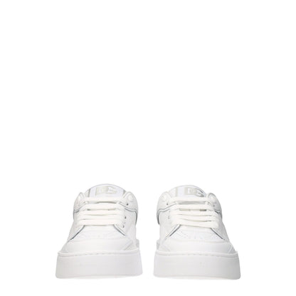 Dolce & Gabbana White Leather Low Top Sneakers