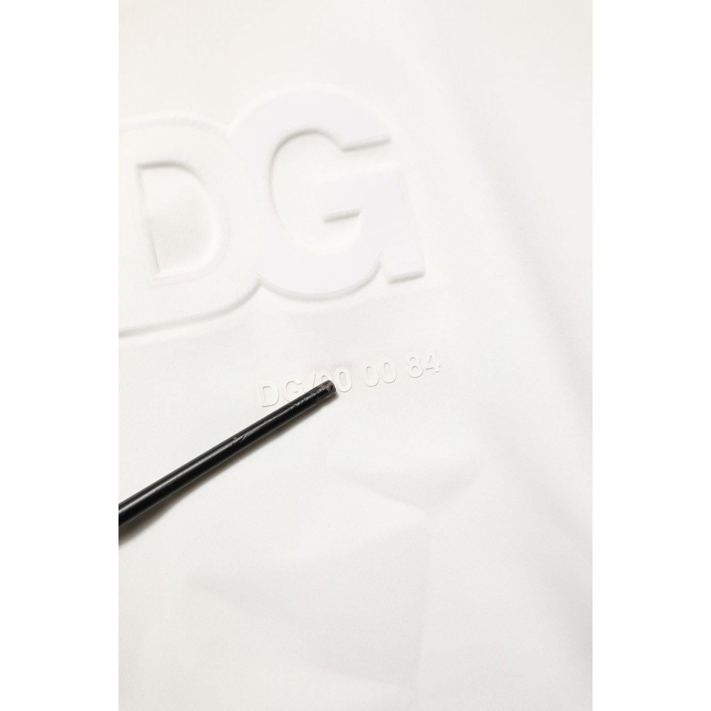 Dolce & Gabbana White Logo Hooded Men Sweatshirt Sweater