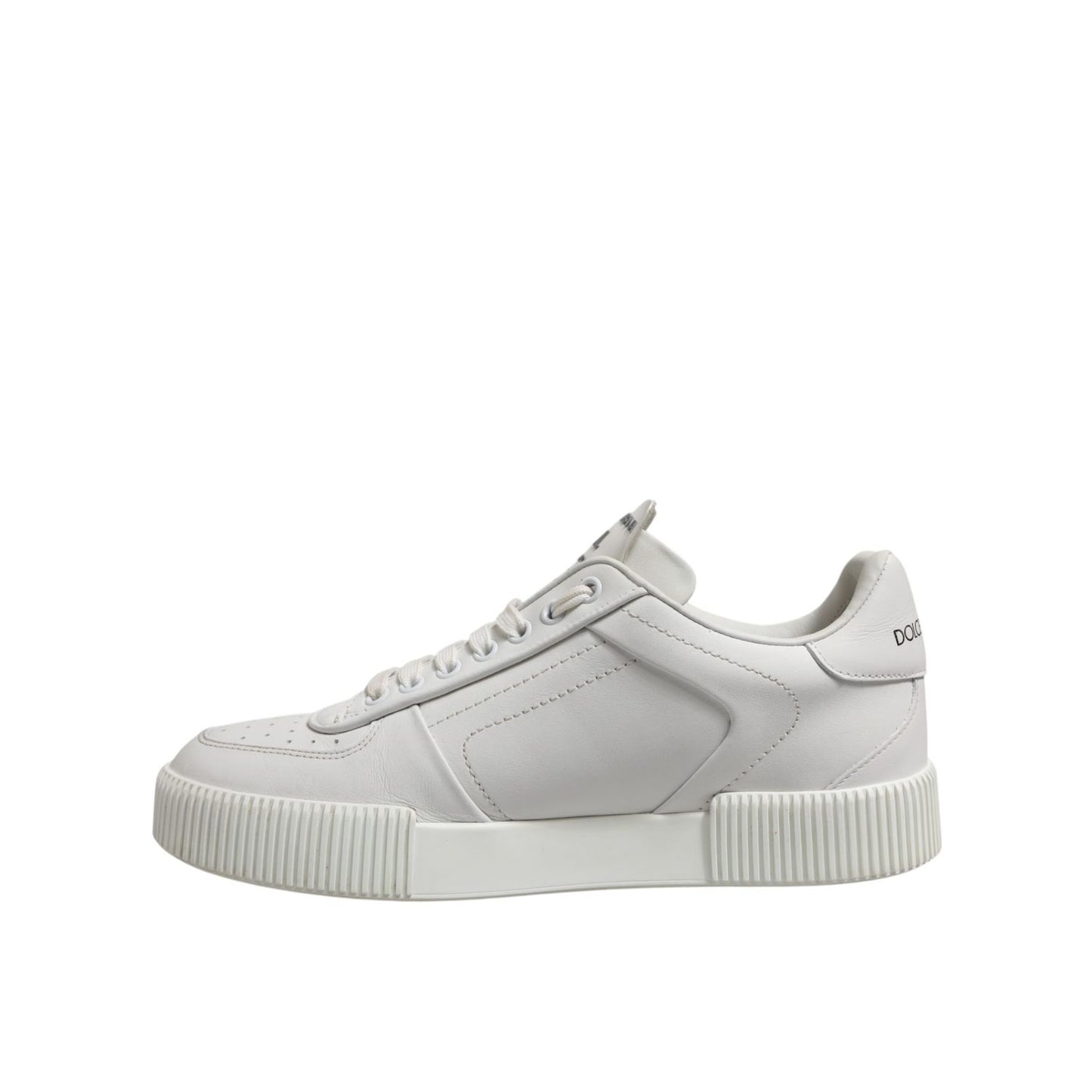 Dolce & Gabbana White Miami Leather Low Top Sneakers Men Shoes