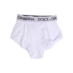 Dolce & Gabbana White Nylon Logo Waistband Coulotte Underwear