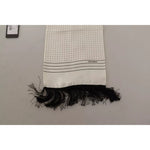 Dolce & Gabbana White Polka Dots Pattern Silk Fringes Wrap Scarf