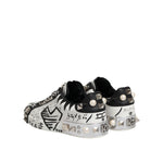 Dolce & Gabbana White Portofino Studded Men Sneakers Shoes
