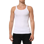 Dolce & Gabbana White Sleeveless Round Neck Tank Top T-shirt