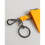 Dolce & Gabbana Yellow Orange Leather Credit Card Key Holder Clip On Wallet SMY11325
