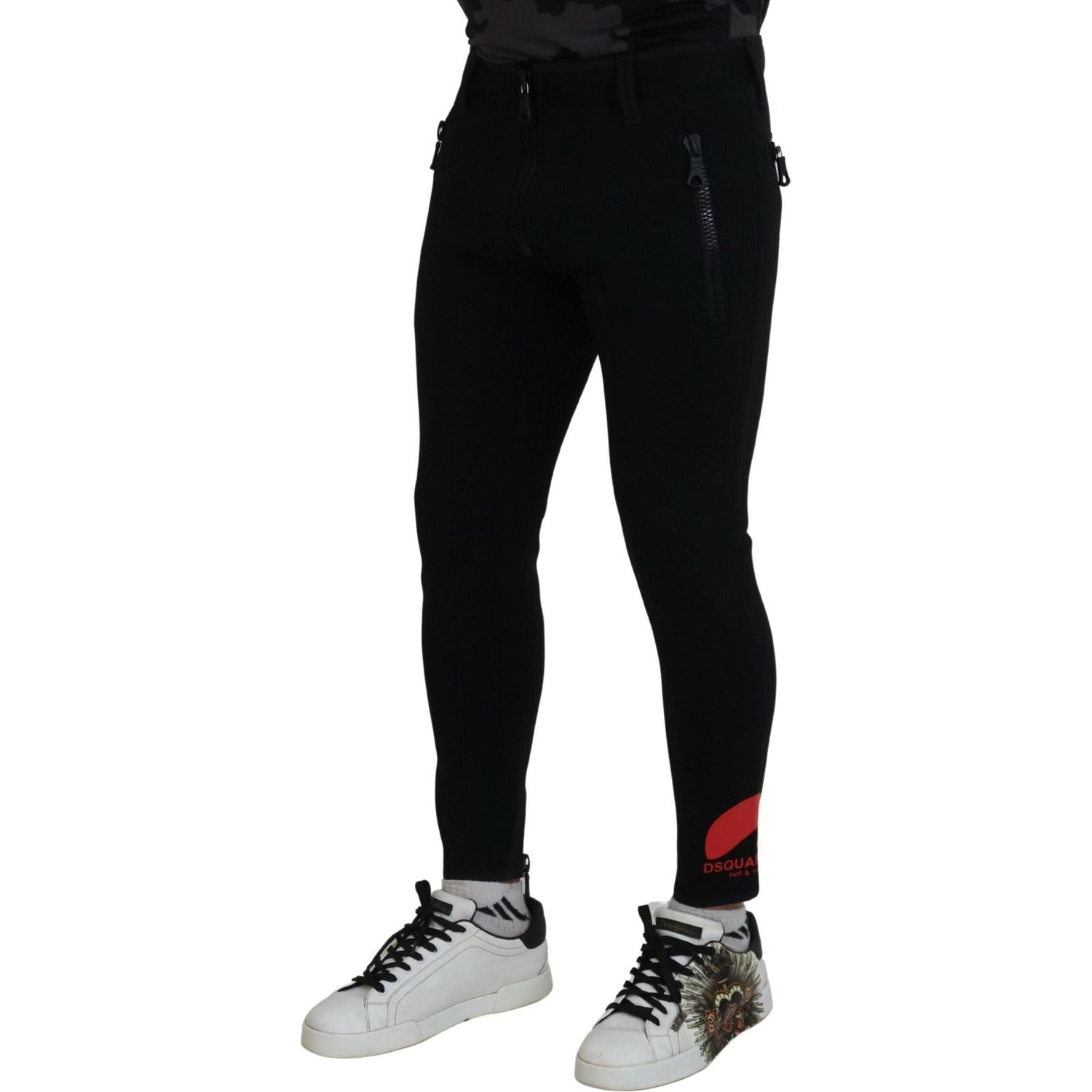 بنطال Dsquared² بقصة Slim Fit من البولي أميد بطبعة شعار