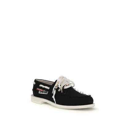 Dsquared² Black Cotton Slip-On Loafers