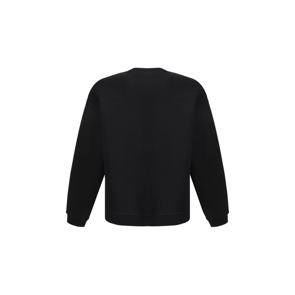Dsquared² Black Cotton Sweatshirt back view with ribbed cuffs and hem.
