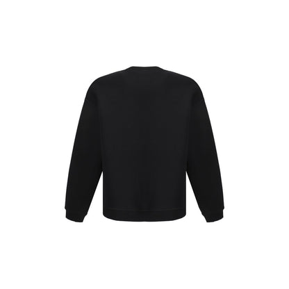 Dsquared² Black Cotton Sweatshirt back view with ribbed cuffs and hem.