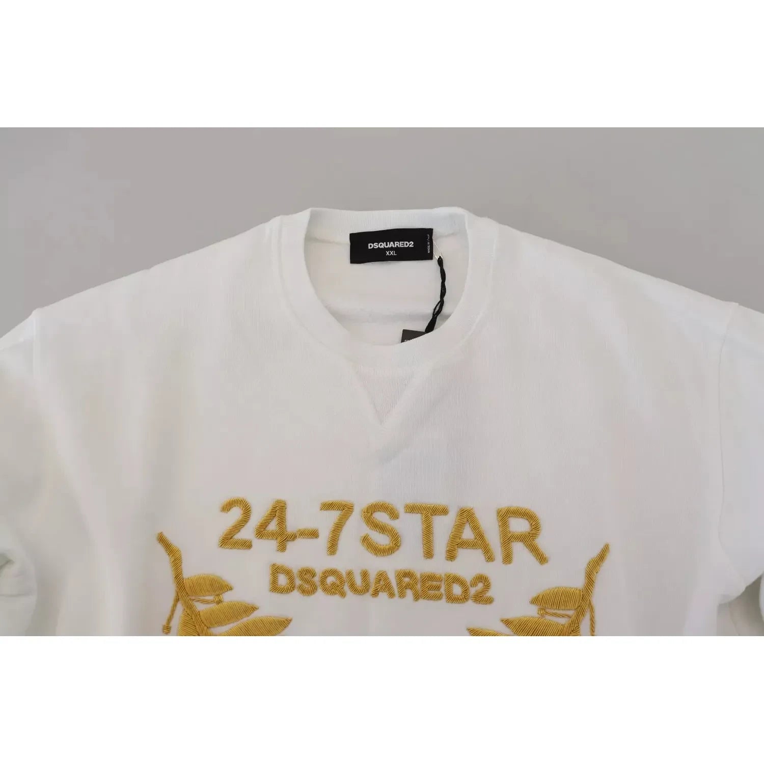 سويت شيرت Dsquared² أبيض مطرز بياقة دائرية