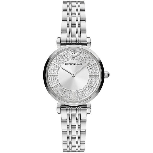 EMPORIO ARMANI MOD. AR11445 ladies stainless steel quartz watch, 32mm case, mineral dial, water resistant 3 ATM, SS bracelet, official packaging