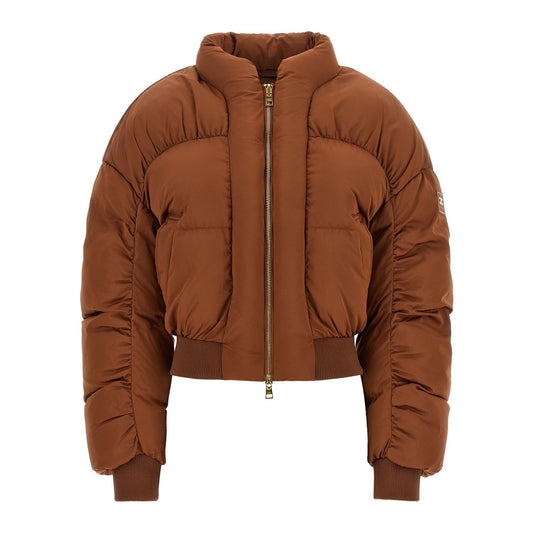Elisabetta Franchi Brown Polyester Full-Length Jacket