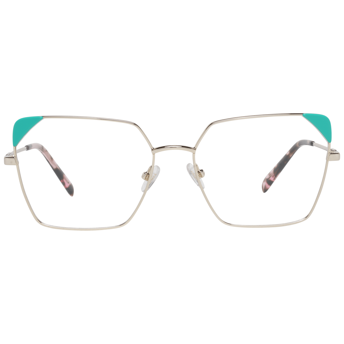 Chic eyeglasses with turquoise accents on metal frames, blending modern style with exquisite craftsmanship. Ideal for a trendy look.