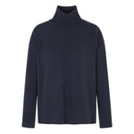 Emporio Armani Sweaters Blue - dark roll neck, ribbed knit, long sleeves, wool turtle-neck sweater with straight hem.