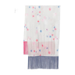 Emporio Armani floral print fringed scarf with off-white floral design and fringed edges, measuring 230cm x 70cm.