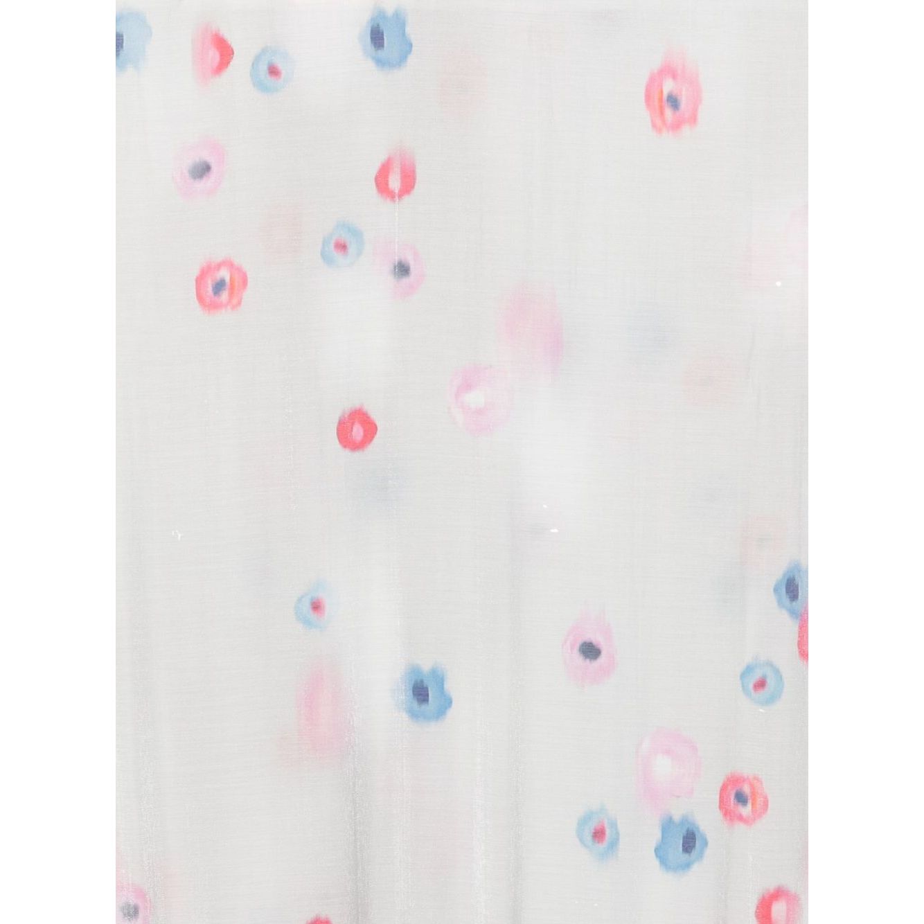 Emporio Armani floral print fringed scarf with soft off-white background and colorful dots, 230 cm by 70 cm, stylish fashion accessory