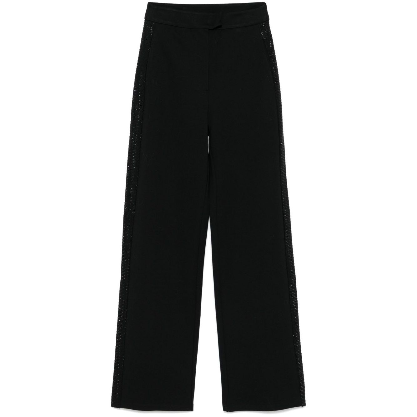 Emporio Armani jersey trousers with bands and micro studs