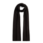 Fabiana Filippi sequin embellishment Wool scarf with black ribbed texture and lightweight long rectangular design.