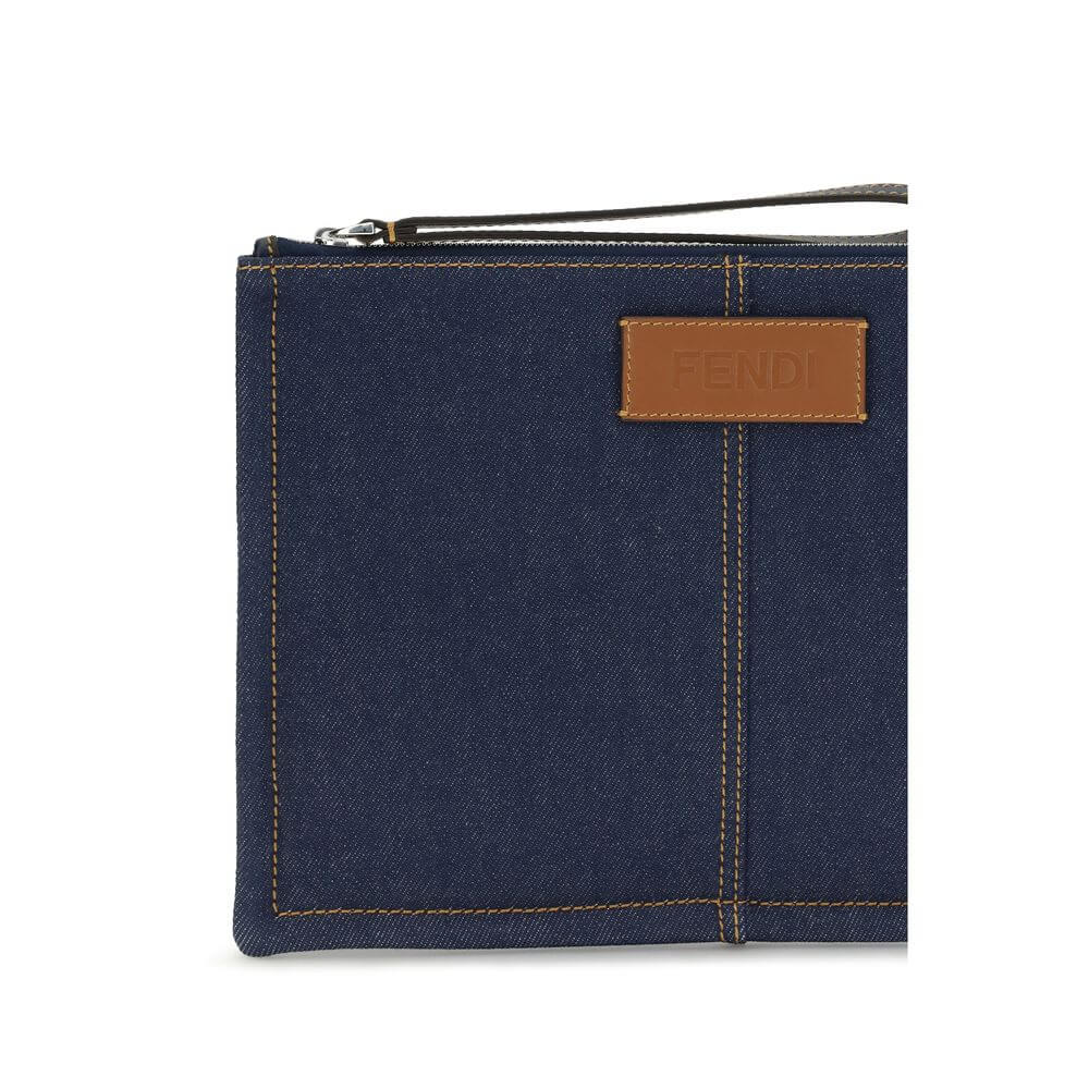 Fendi Blue The medium denim Pouch