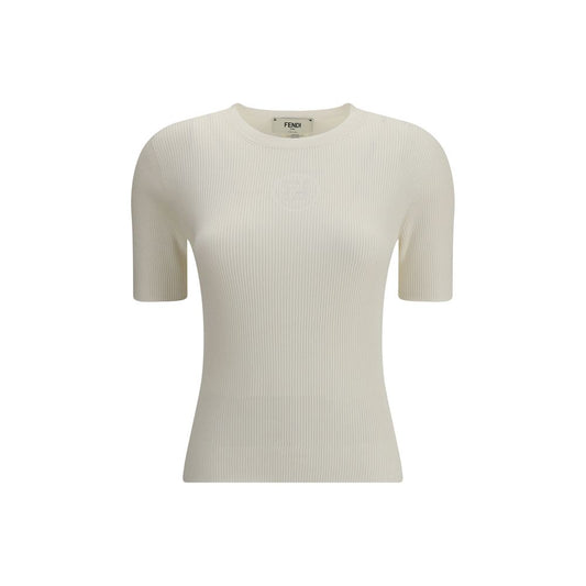 Fendi White Silk T-Shirt