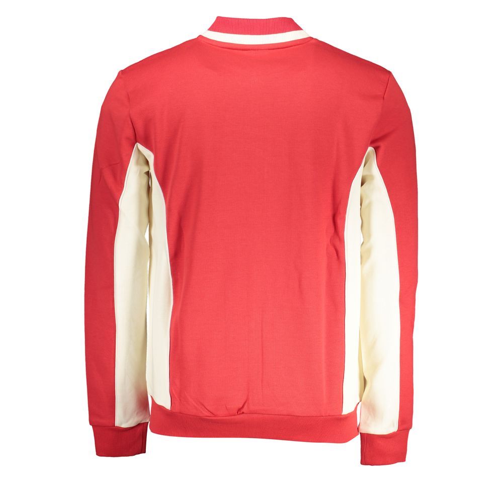 Fila Elegant Long Sleeve Zip Sweatshirt in Pink, back view with contrast details