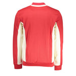 Fila Elegant Long Sleeve Zip Sweatshirt in Pink, back view with contrast details