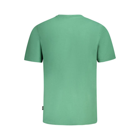 Fila Green Cotton Men T-Shirt with a plain back view showcasing soft cotton fabric ideal for casual occasions.