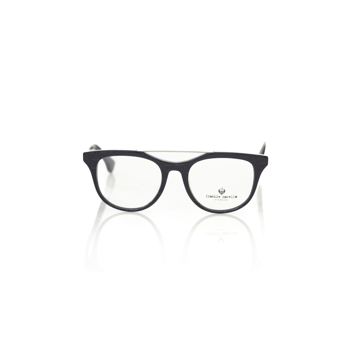 Frankie Morello Blue Acetate Unisex Frame with geometric pattern and vibrant temples.