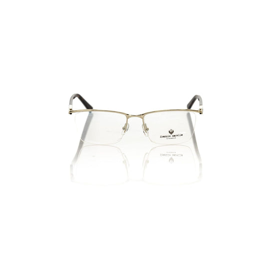 Frankie Morello Gold Metallic Unisex Frame with gold-colored metal and Havana temples, showcasing the Italian craftsmanship.