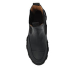 GANNI Boots Black with chunky rubber sole, elastic side panels, and pull-tab for easy wear.