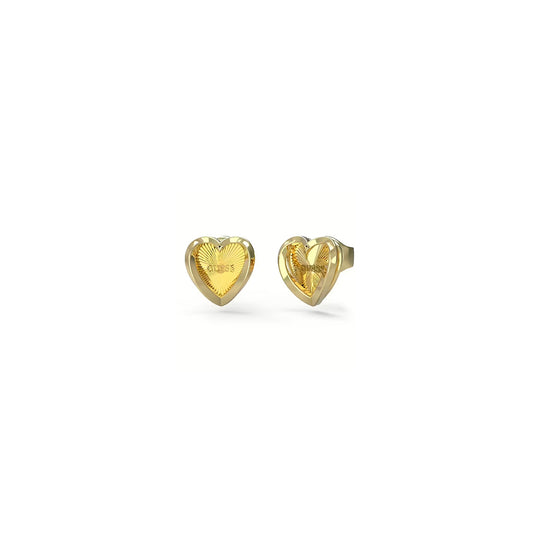 Heart-shaped gold earrings from GUESS JEWELS JEWELRY Mod. JUBE04612JWYGT-U