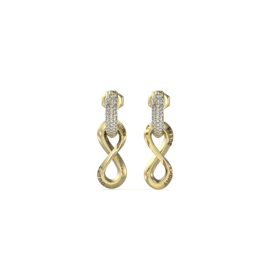 Gold infinity earrings from GUESS JEWELS JEWELRY Mod. JUBE05051JWYGT-U collection.