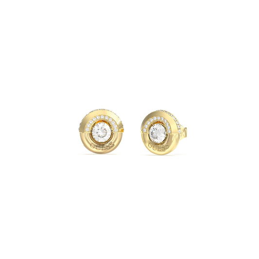 GUESS JEWELS JEWELRY Mod. JUBE05380JWYGT-U gold earrings with clear crystals