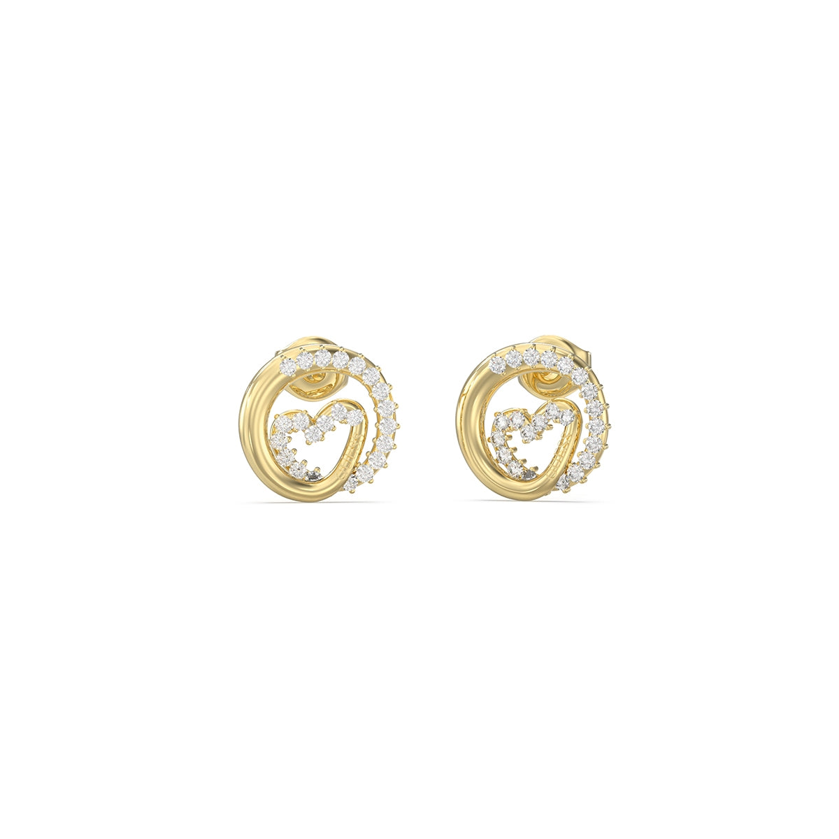 GUESS JEWELS JEWELRY Mod. JUBE05528JWYGT-U gold earrings with crystal embellishments.