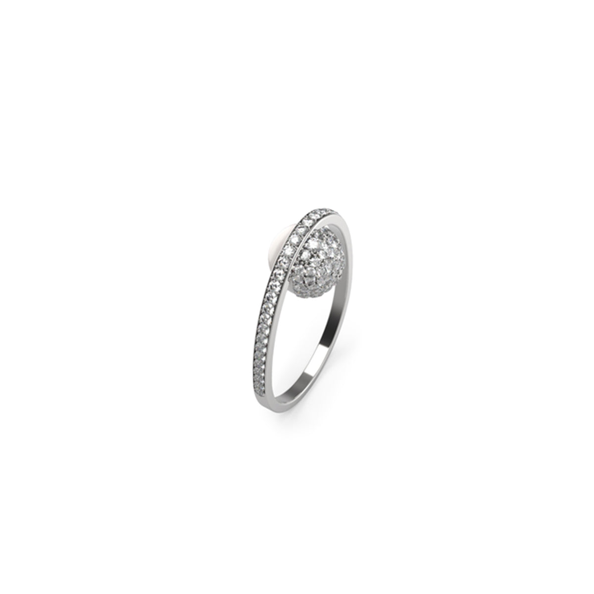 Elegant silver ring from GUESS JEWELS JEWELRY Mod. JUBR04454JWRH54 with sparkling stones in a modern design.