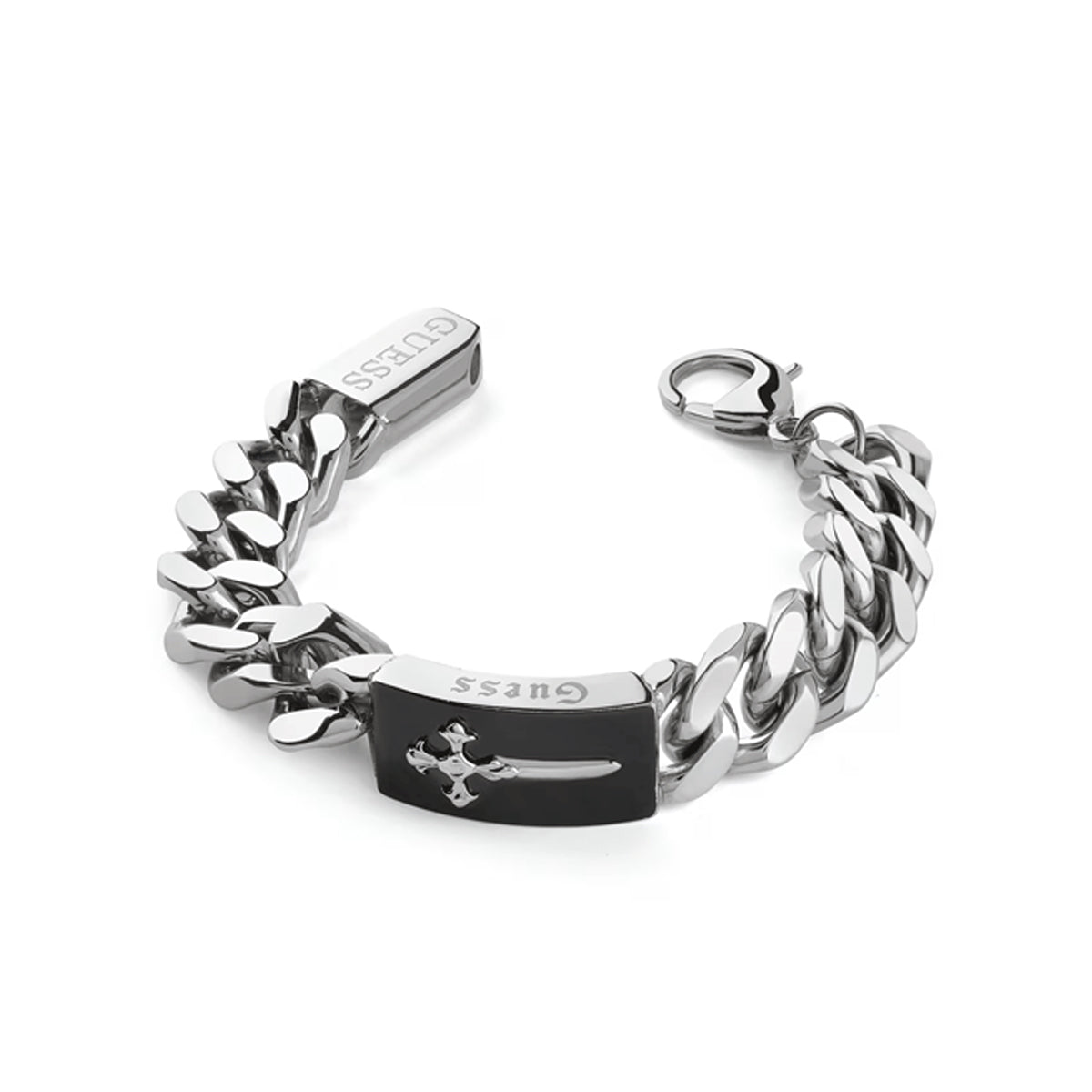 GUESS JEWELS JEWELRY Mod. JUMB04022JWSTBKS silver bracelet with chain link design and clasp