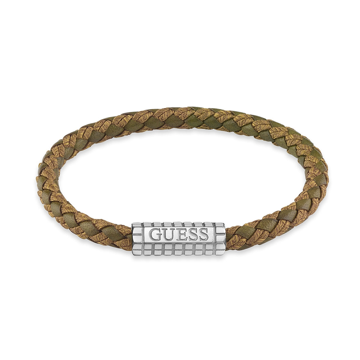 GUESS JEWELS JEWELRY Mod. JUMB05036JWSTGBS bracelet with braided design and silver accent.