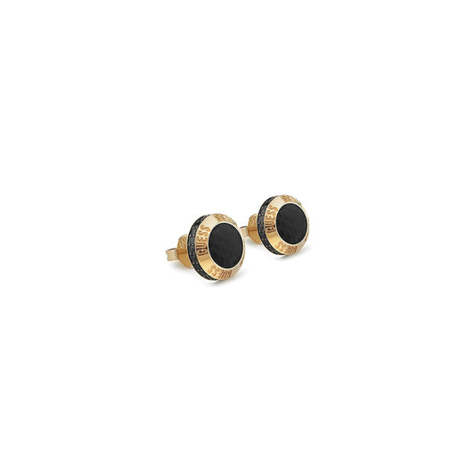 GUESS JEWELS JEWELRY Mod. JUME04040JWYGBKT-U earrings with black and gold design.