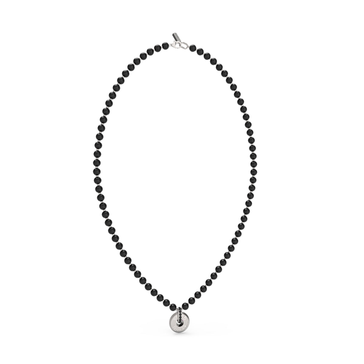 GUESS JEWELS JEWELRY Mod. JUMN04061JWSTBKT-U black beaded necklace with pendant