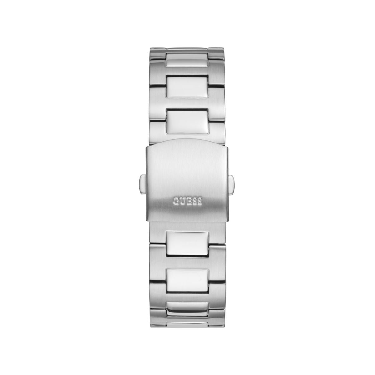 GUESS MOD. TRACK silver watch bracelet showcasing elegance and style.