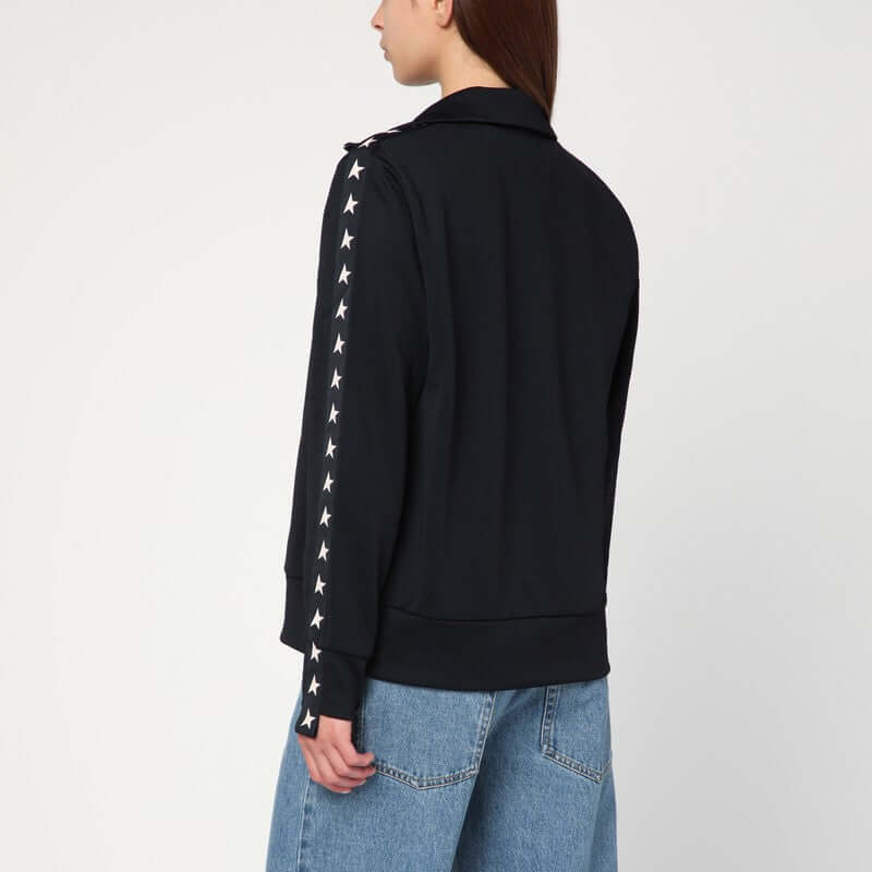 Golden Goose Black zip sweatshirt with stars GWP00875P000520/R_GOLDE-80203_323