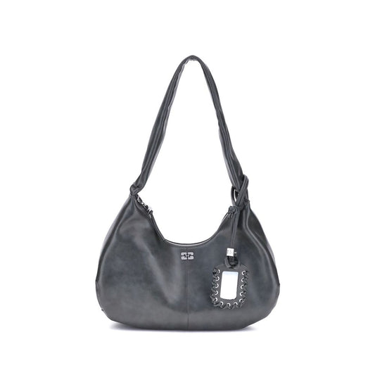 Ganni Black Lyocell Shoulder Bag