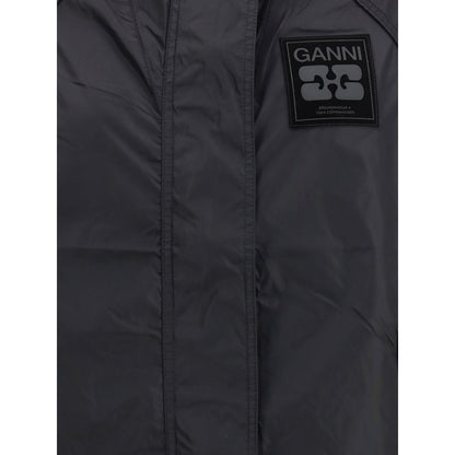 Ganni Black Nylon Shell Jacket Ganni