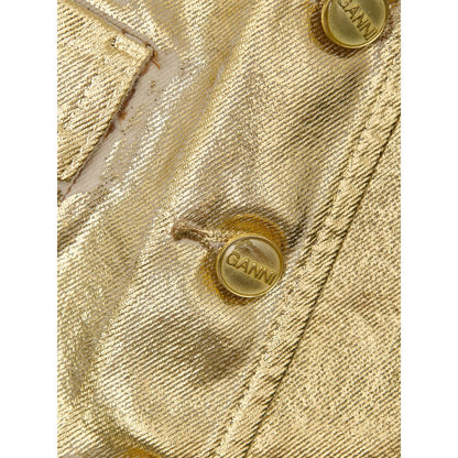Ganni Gold Cotton Sleveless Jacket Ganni