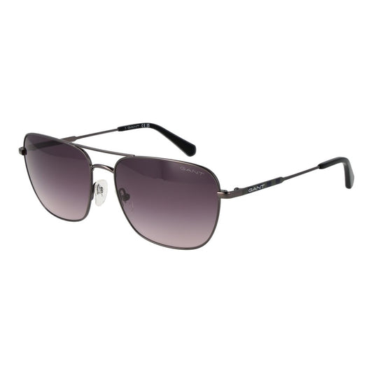 Gant Gray Men Sunglass with polarized green lenses and full-rim metal frame, providing 100% UVA & UVB protection, ideal for men.
