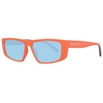 Gant Orange Unisex Sunglass with orange plastic frame, full-rim style, and blue plastic lenses, offering 100% UVA & UVB protection.