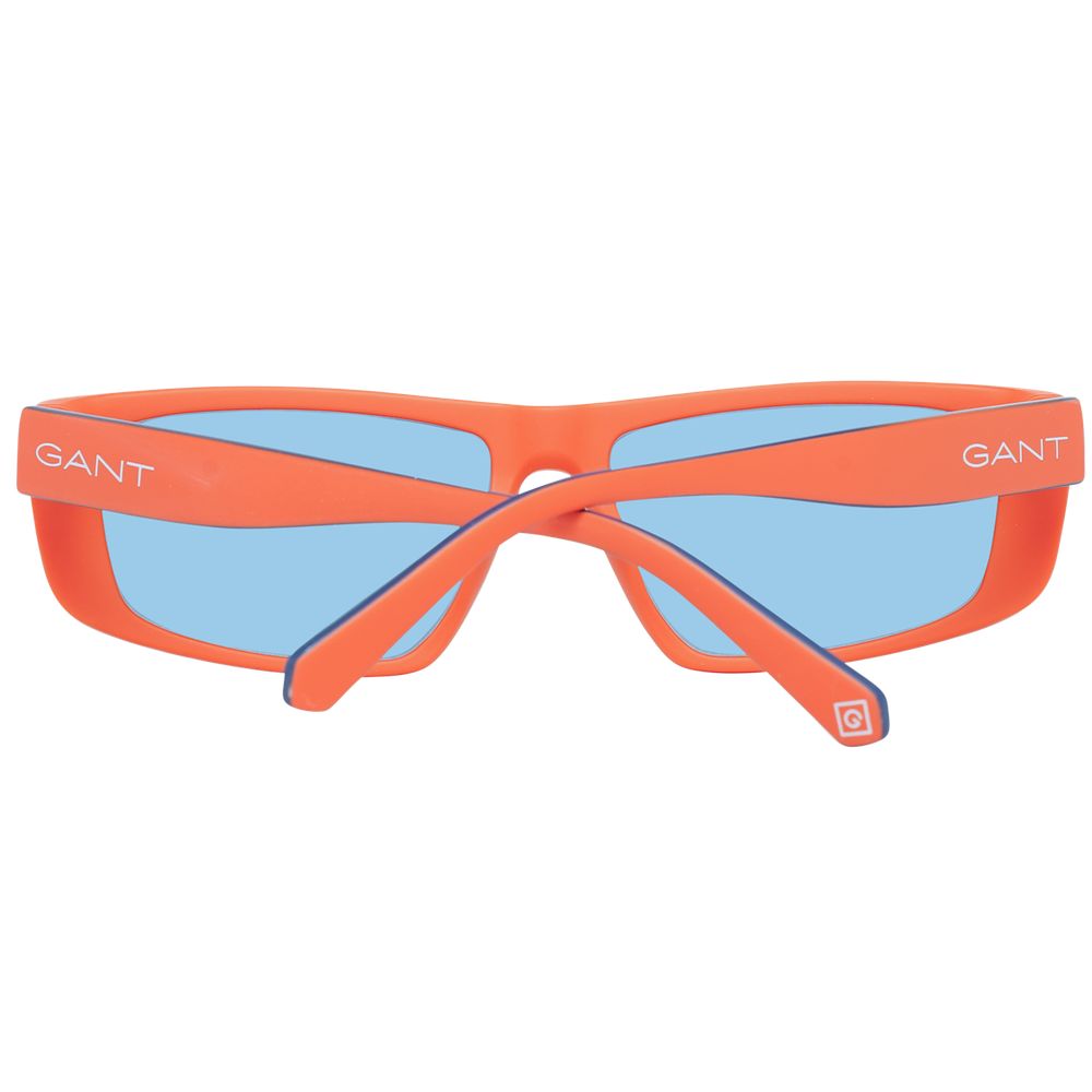 Gant Orange Unisex Sunglass with orange plastic frame and blue lenses, full-rim rectangular style, 100% UVA & UVB protection.